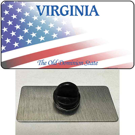 Virginia with American Flag Novelty Metal Hat Pin