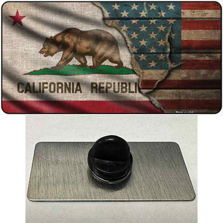 California/American Flag Novelty Metal Hat Pin