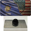 Wisconsin/American Flag Novelty Metal Hat Pin