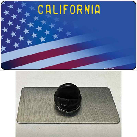 California with Blue California Plate Novelty Metal Hat Pin