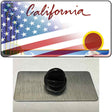 California Palm Plate American Flag Novelty Metal Hat Pin