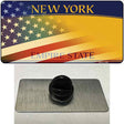 New York Yellow with American Flag Novelty Metal Hat Pin