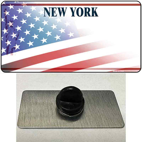 New York Liberty Plate American Flag Novelty Metal Hat Pin