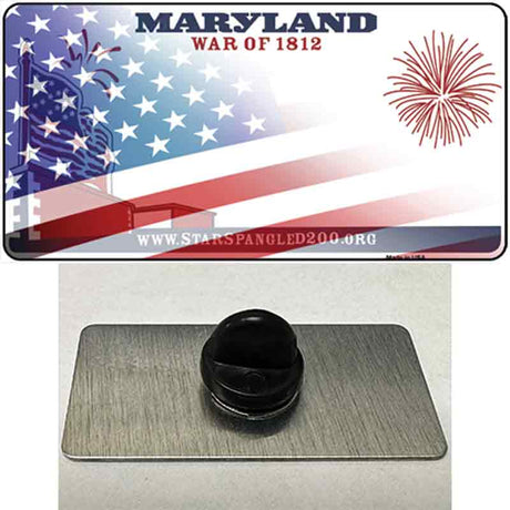 Maryland War Plate American Flag Novelty Metal Hat Pin