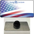 Pure Michigan Plate American Flag Novelty Metal Hat Pin