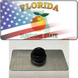 Florida Orange with American Flag Novelty Metal Hat Pin