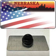 Nebraska Amber with American Flag Novelty Metal Hat Pin