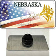 Nebraska Plate American Flag Novelty Metal Hat Pin