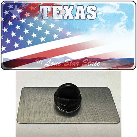 Texas Lone Star Plate American Flag Novelty Metal Hat Pin