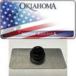 Oklahoma Bow with American Flag Novelty Metal Hat Pin