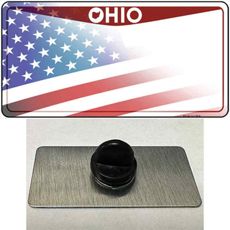 Ohio State American Flag Novelty Metal Hat Pin