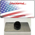 Louisiana Plate American Flag Novelty Metal Hat Pin