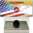 Colorado Firefighter Plate American Flag Novelty Metal Hat Pin