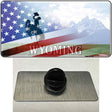 Wyoming Cowboy Plate American Flag Novelty Metal Hat Pin