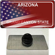 Arizona Red with American Flag Novelty Metal Hat Pin