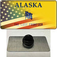 Alaska Yellow with American Flag Novelty Metal Hat Pin