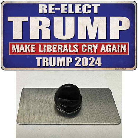 Re-Elect Trump 2024 Blue Novelty Metal Hat Pin