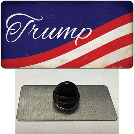 Trump on Waving Flag Novelty Metal Hat Pin