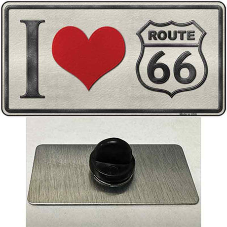 I Love Route 66 Novelty Metal Hat Pin