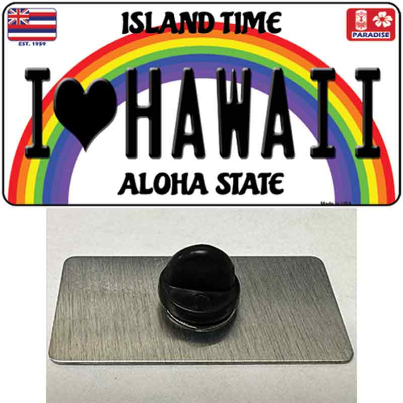 I Love Hawaii Novelty Metal Hat Pin