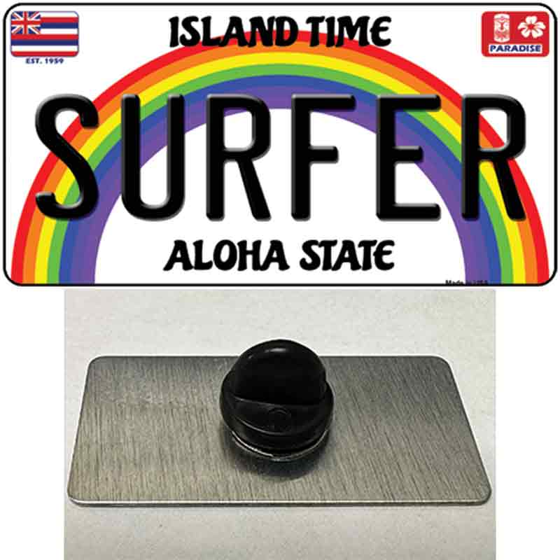 Surfer Hawaii Novelty Metal Hat Pin