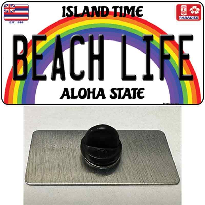 Beach Life Hawaii Novelty Metal Hat Pin