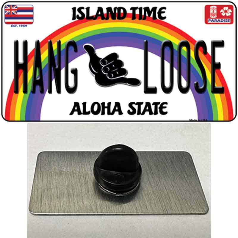 Hang Loose Hawaii Novelty Metal Hat Pin