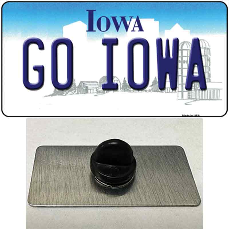 Go Iowa Novelty Metal Hat Pin Tag