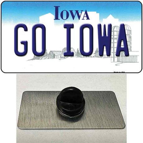 Go Iowa Novelty Metal Hat Pin Tag