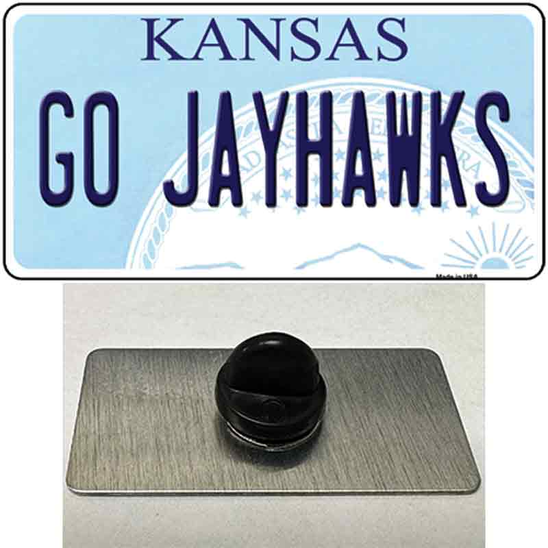 Go Jayhawks Novelty Metal Hat Pin Tag