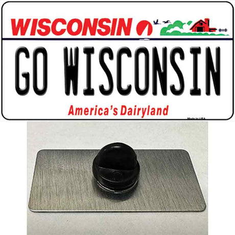 Go Wisconsin Novelty Metal Hat Pin