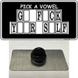 Pick A Vowel Novelty Metal Hat Pin