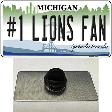 Number 1 Lions Fan Novelty Metal Hat Pin Tag