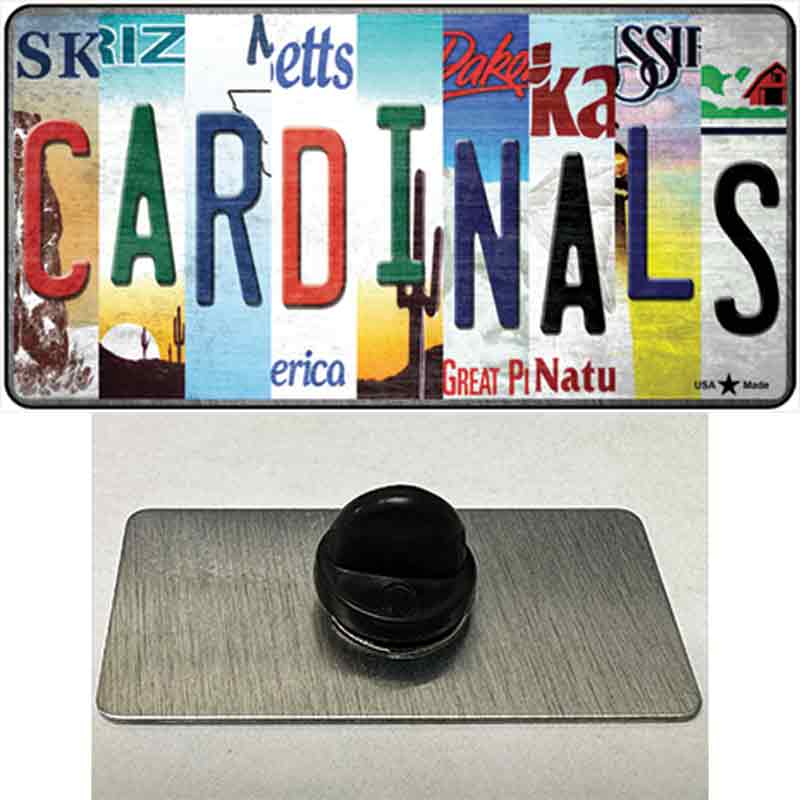 Cardinals Strip Art Novelty Metal Hat Pin Tag