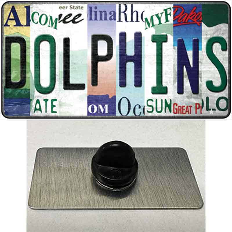 Dolphins Strip Art Novelty Metal Hat Pin Tag