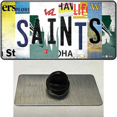 Saints Strip Art Novelty Metal Hat Pin Tag