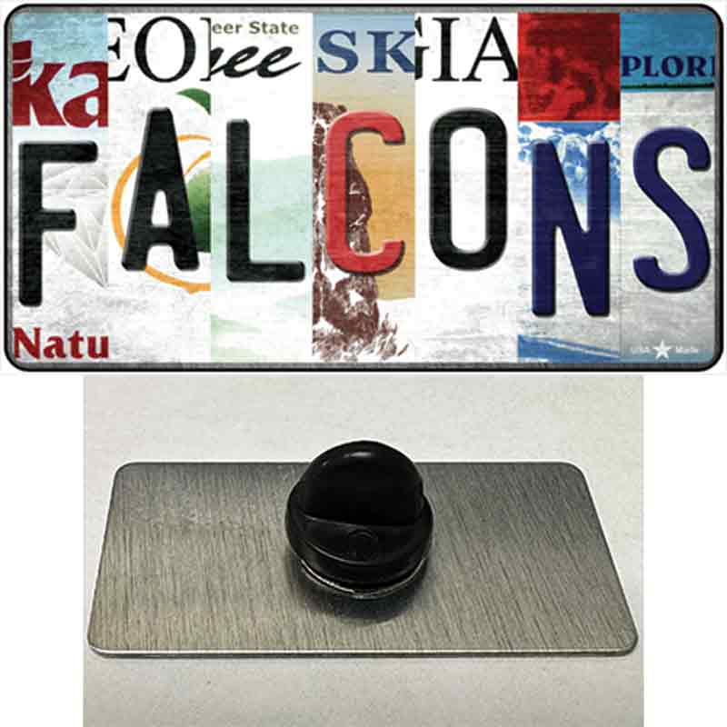 Falcons Strip Art Novelty Metal Hat Pin Tag