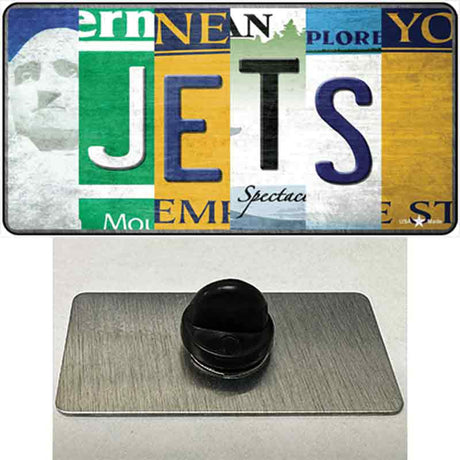 Jets Strip Art Novelty Metal Hat Pin Tag