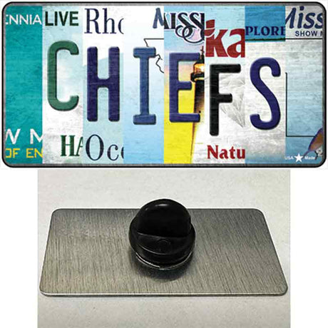 Chiefs Strip Art Novelty Metal Hat Pin Tag