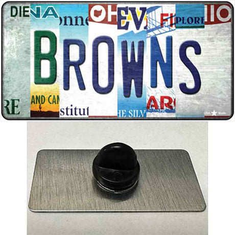 Browns Strip Art Novelty Metal Hat Pin Tag