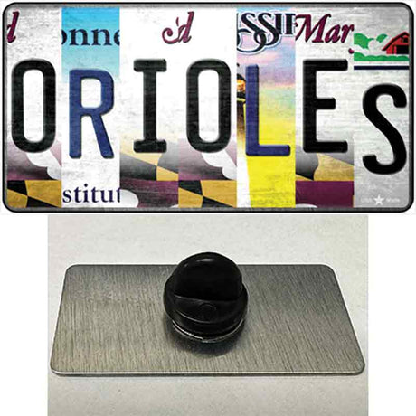 Orioles Strip Art Novelty Metal Hat Pin Tag