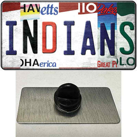 Indians Strip Art Novelty Metal Hat Pin Tag