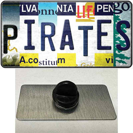 Pirates Strip Art Novelty Metal Hat Pin Tag