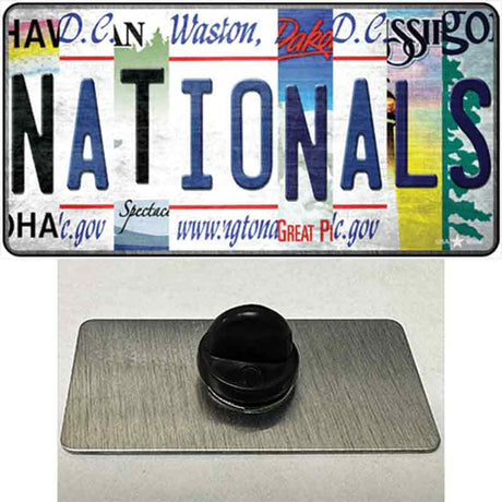 Nationals Strip Art Novelty Metal Hat Pin Tag