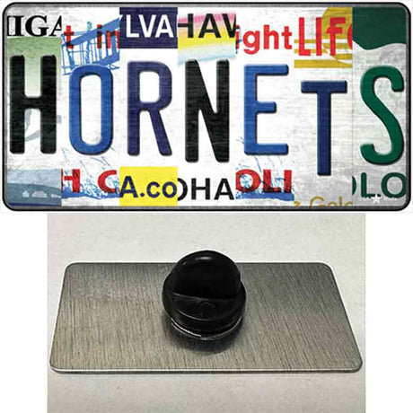 Hornets Strip Art Novelty Metal Hat Pin Tag