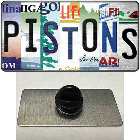 Pistons Strip Art Novelty Metal Hat Pin Tag