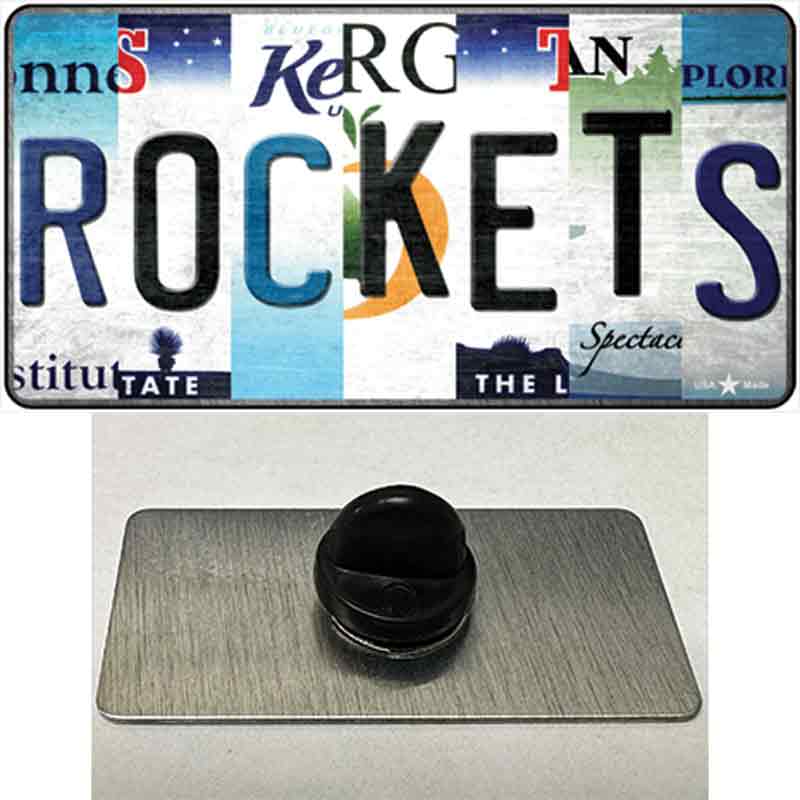 Rockets Strip Art Novelty Metal Hat Pin Tag