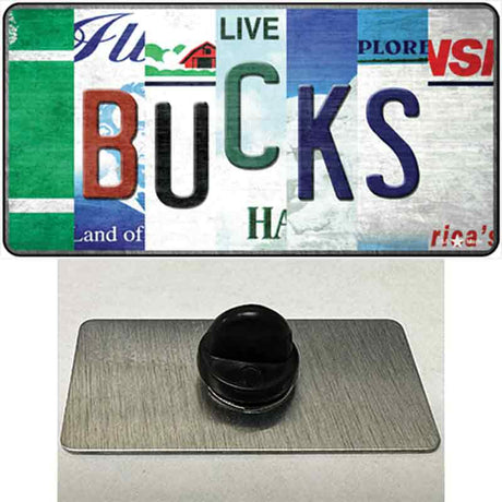 Bucks Strip Art Novelty Metal Hat Pin Tag