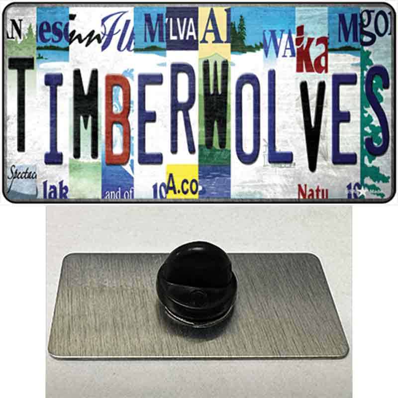 Timberwolves Strip Art Novelty Metal Hat Pin Tag