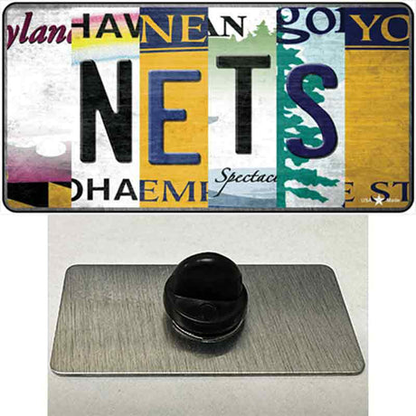 Nets Strip Art Novelty Metal Hat Pin Tag